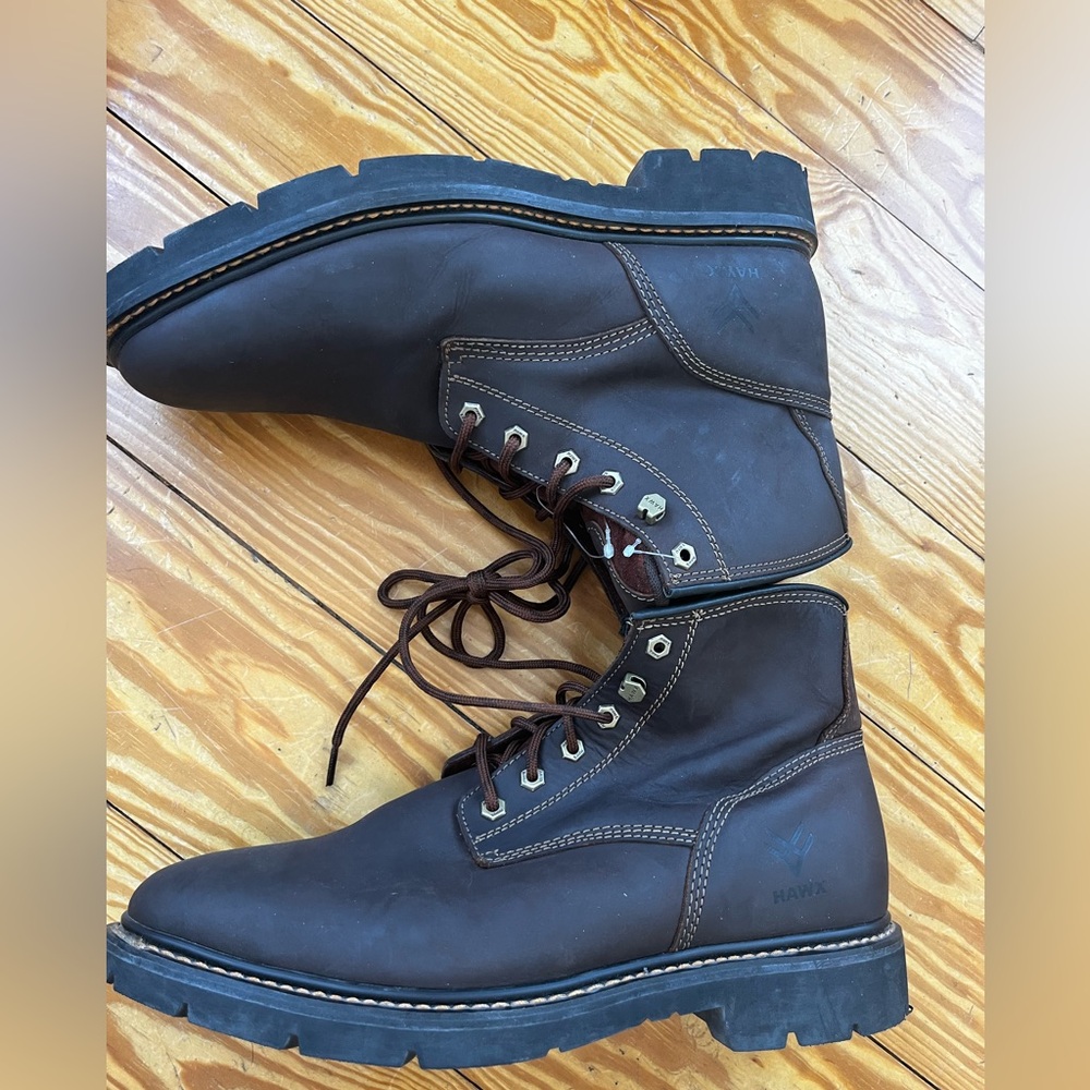 HAWX MEN'S 6" OILY CRAZY HORSE LACE-UP WORK BOOTS - SOFT TOE size 13 - Picture 7 of 7